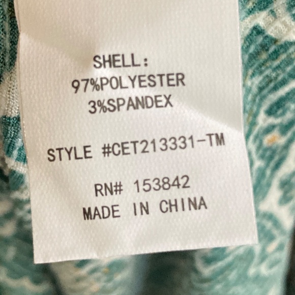 Green Paisley Print Blouse with Tags - Picture 7 of 8